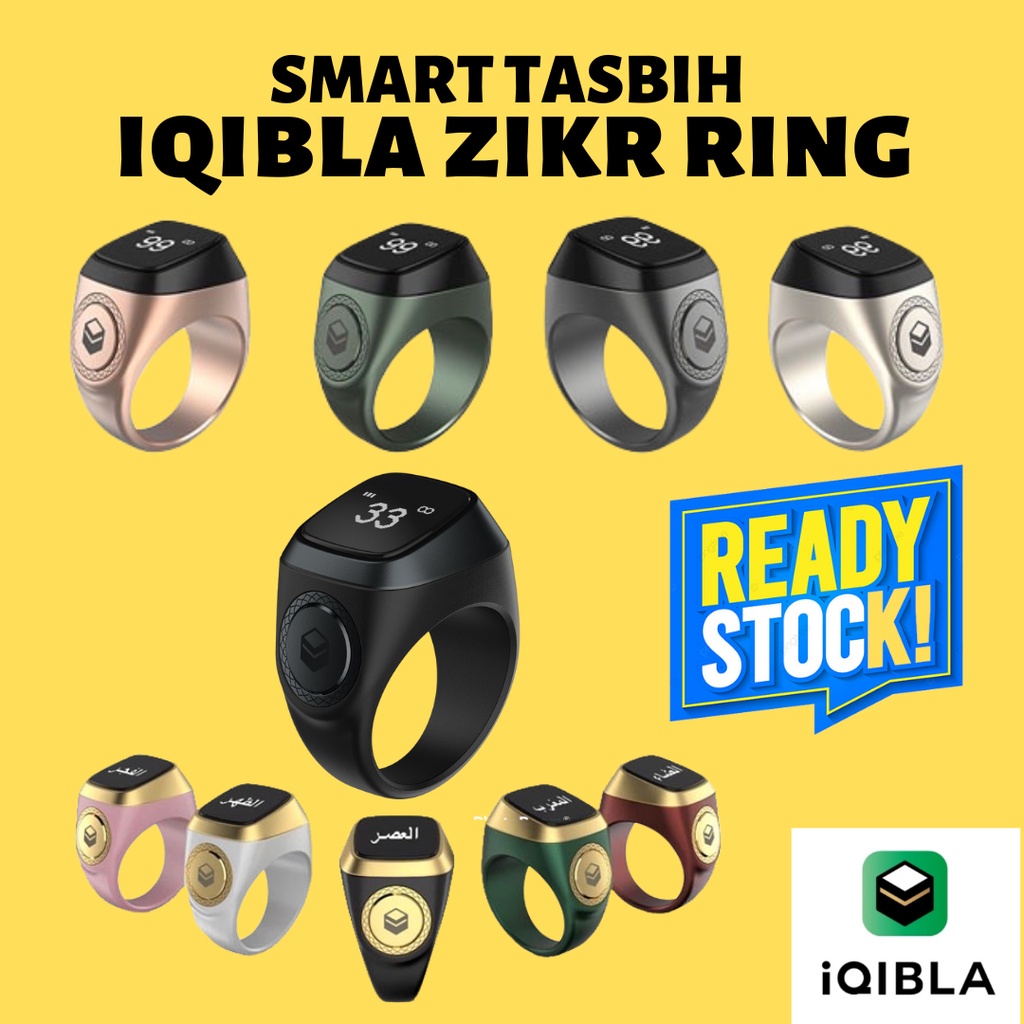 Original Iqibla Zikr Counter Smart Ring Tasbih Prayer Time Reminder For