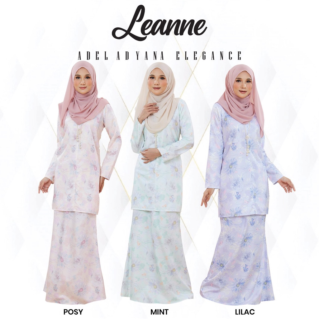 Baju Kurung Leanne Baju Raya 2023 Kurung Pastel Ironless Moden