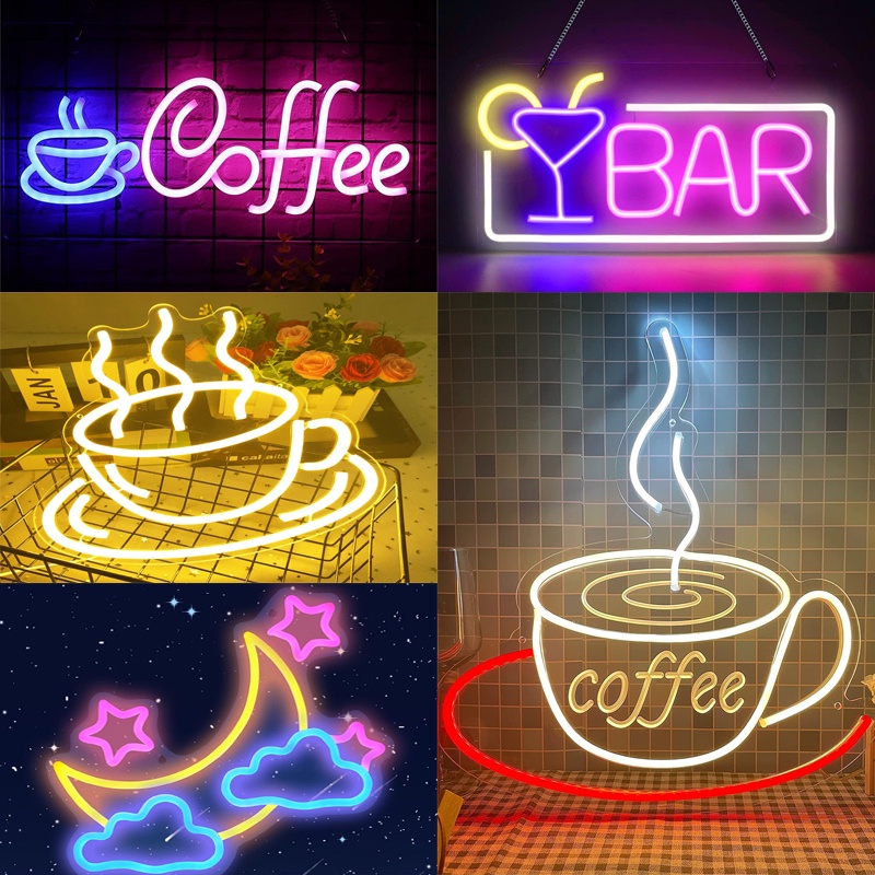 Coffee Neon Sign For Wall Decor Dimmable Cafe Neon Sign For Coffee Bar