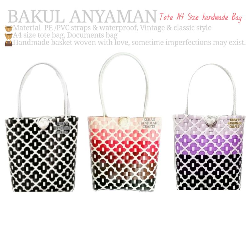 Bakul Anyaman Tote Style A Size Pre Order Corak Sakura Sling Bag