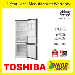 Toshiba 380L 2 Doors Inverter Bottom Freezer Refrigerator GR RB410WE