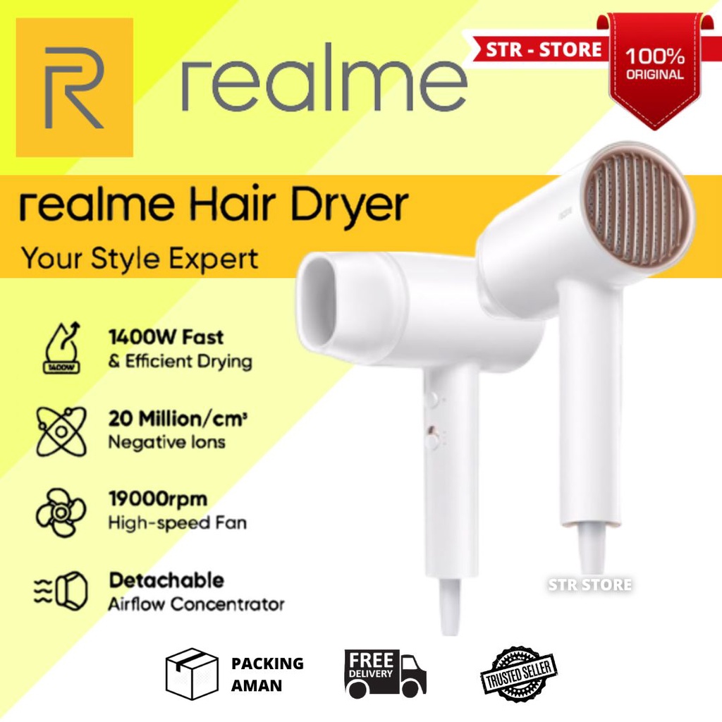 Realme HAIR DRYER 1400W REALME IONIC FAST DRYING HAIR DRYER Shopee