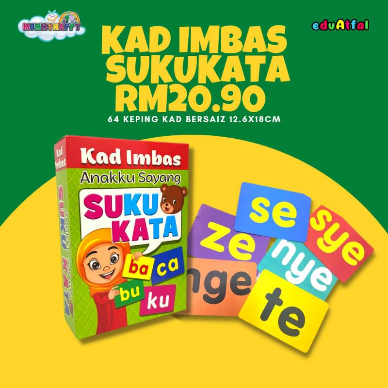 Kad Imbas Suku Kata Flash Card Suku Kata Saiz Besar Shopee Malaysia