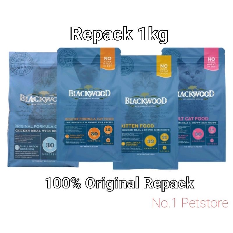 Blackwood Cat Dry Food 1kg Repack Indoor Kitten Adult Original