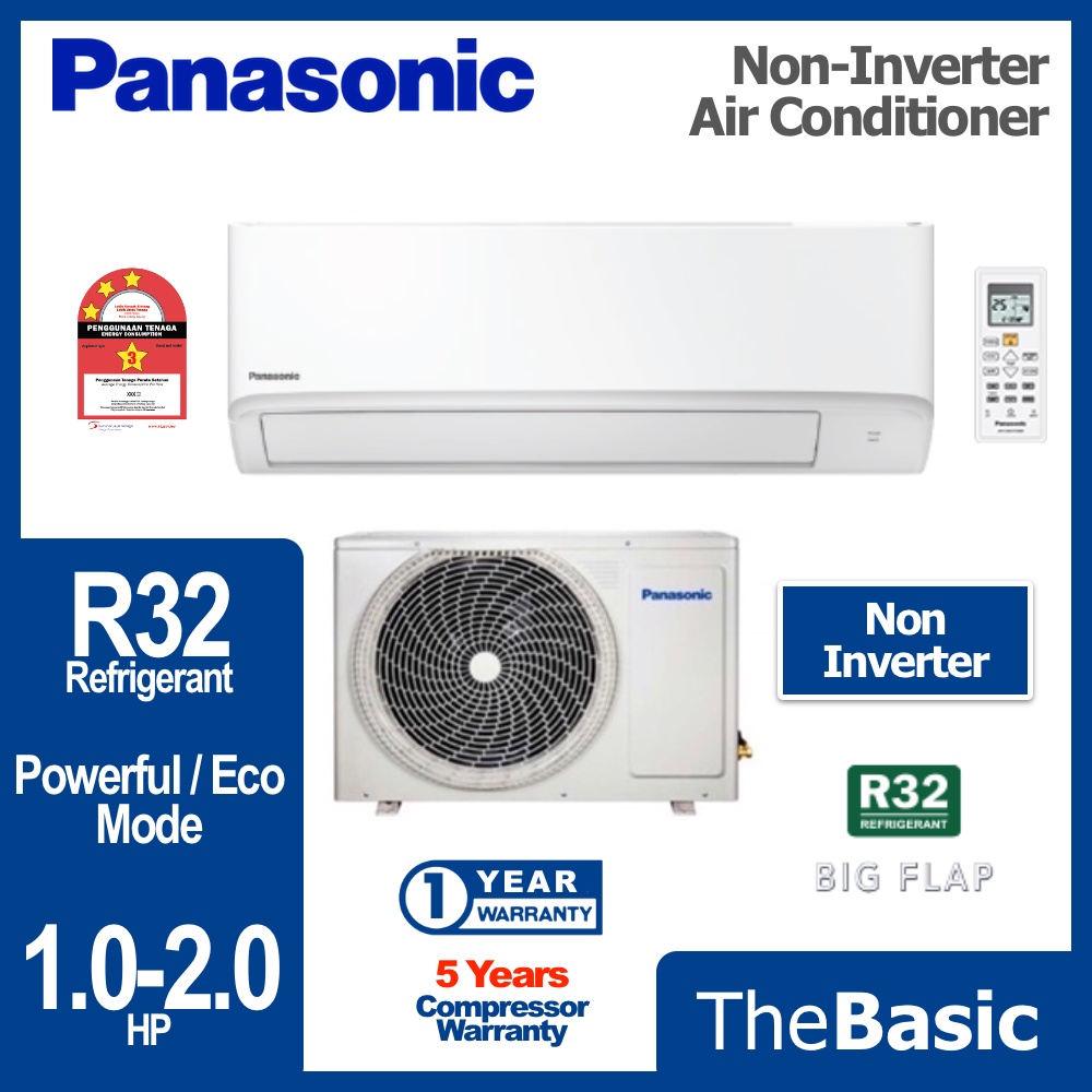 PANASONIC Non Inverter 1 0HP 1 5HP 2 0HP AirCond R32 Standard Air