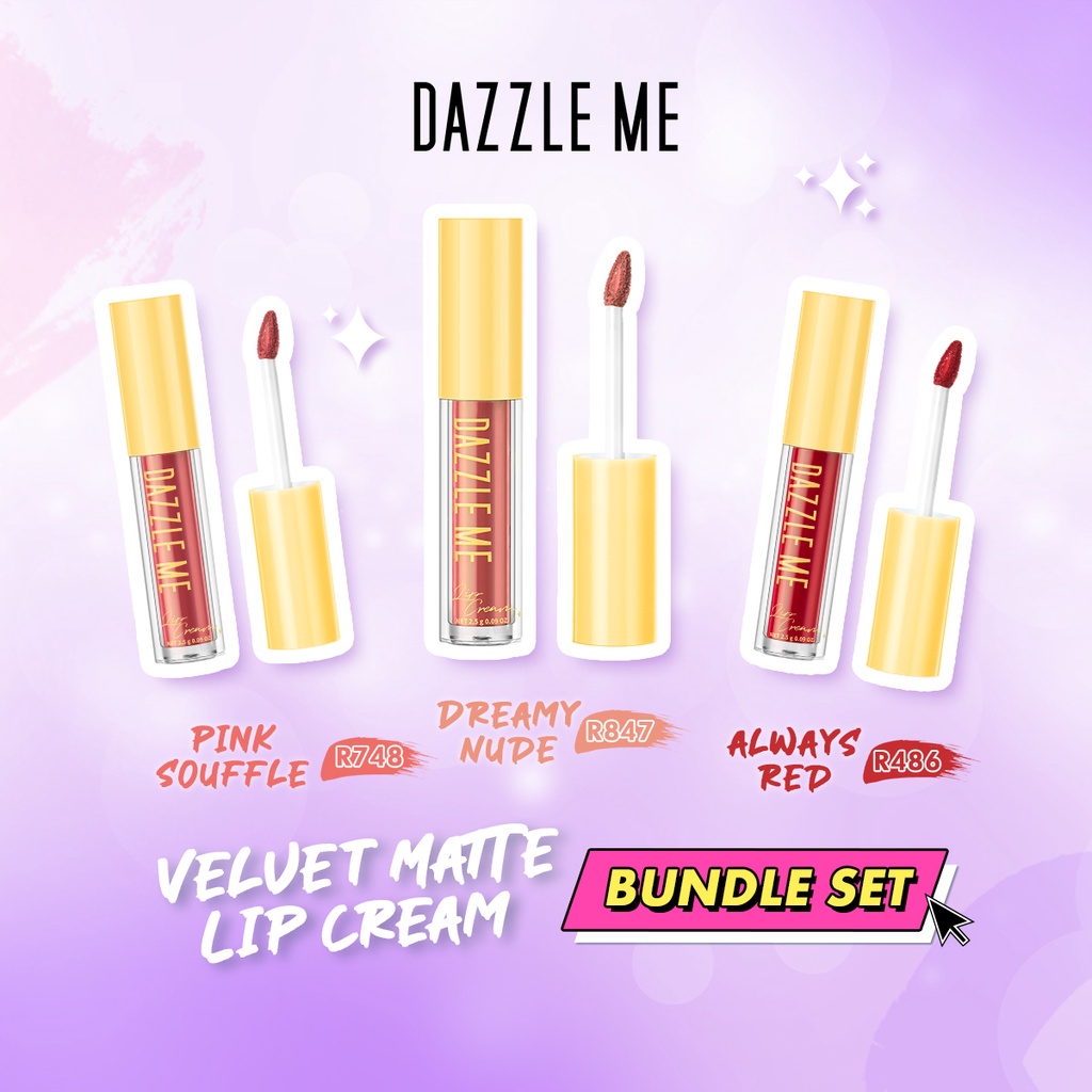 Ready Stock Lip Cream Bundle Dazzle Me Velvet Matte Lip Cream Rich