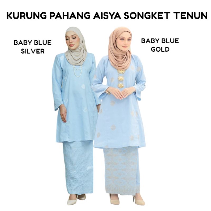 BABY BLUE SILVER BABY BLUE GOLD EDITION KURUNG PAHANG PESAK