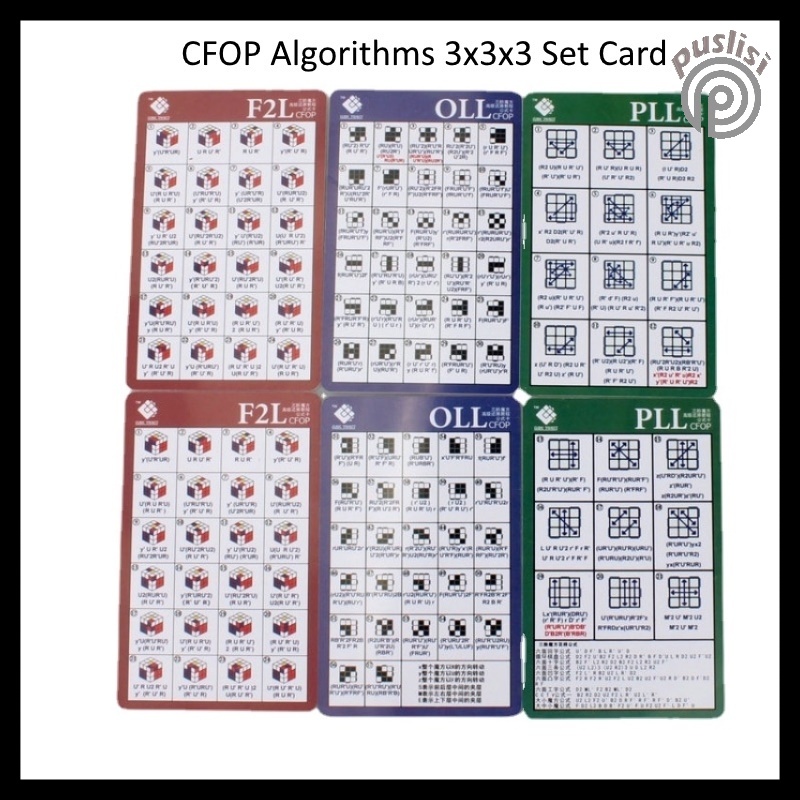 Cubetwist Cfop Algorithms X X Set Card Cube Quick Screw Formula Card