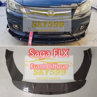 Proton Saga FLX Front Bumper Diffuser Lip Wrap Angle Splitters Black