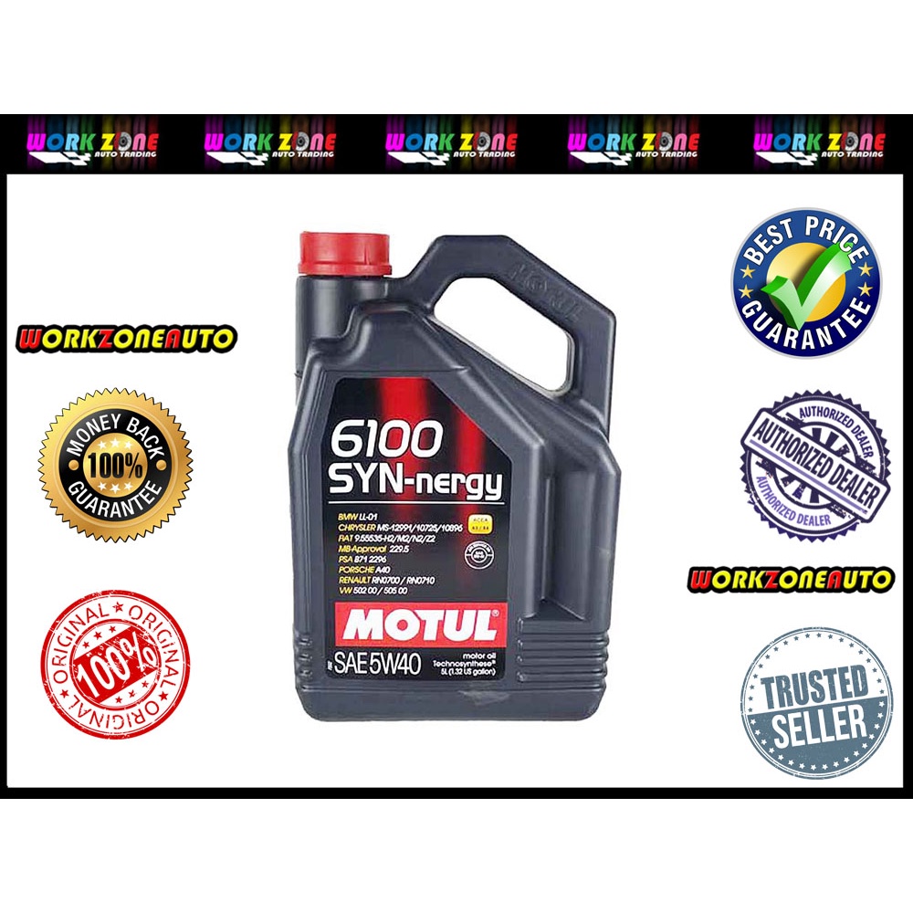 Motul 6100 SYN Nergy 5W 40 5W40 Technosynthese Engine Oil 5L Old Stock