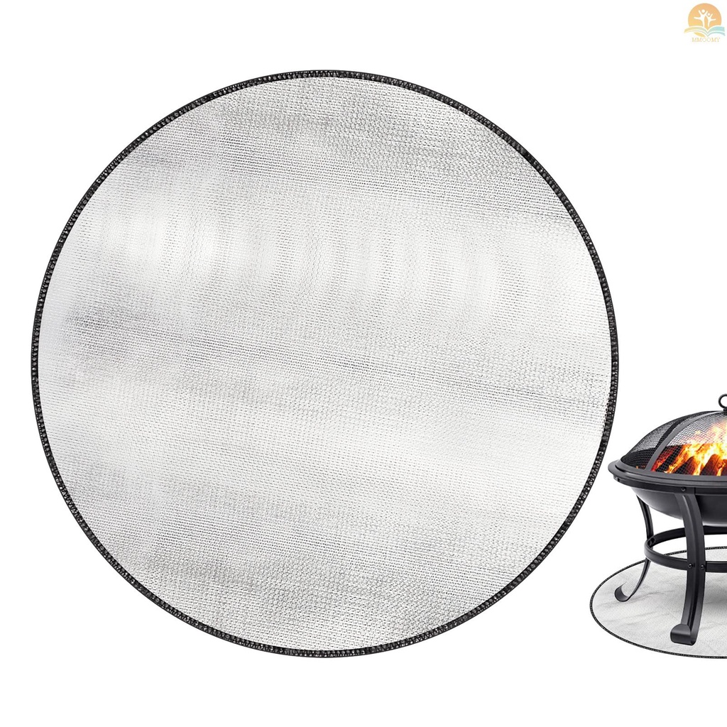 Mmom Inch Round Fire Pit Mat Fire Resistant Grill Mat Deck