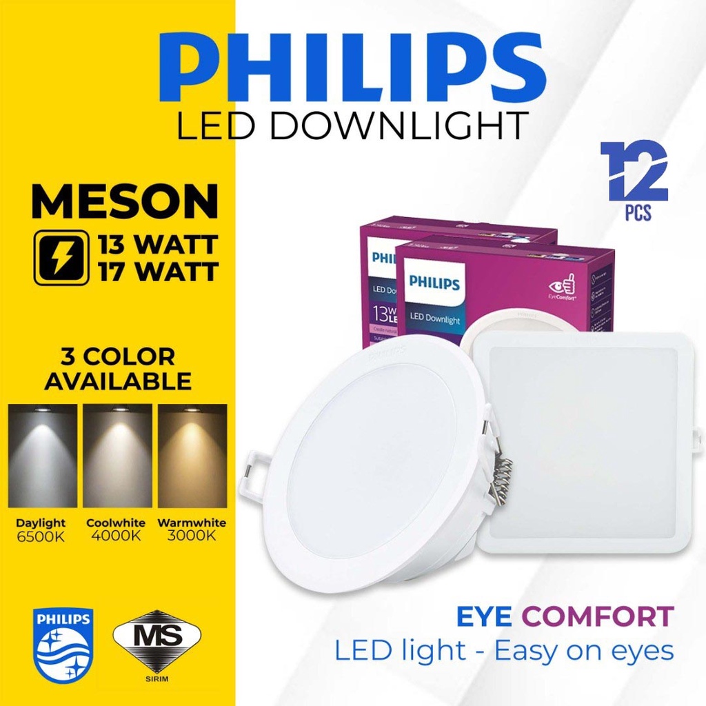 Philips Meson Led W W Recessed Downlight Round Square