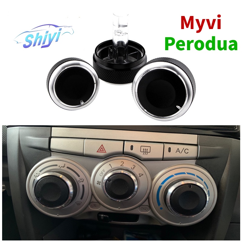 Perodua Myvi Car Accessories Air Conditioning Knobs3pcs Aluminium Alloy