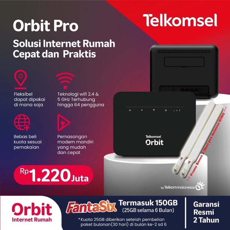 Telkomsel Orbit Pro Hkm Modem Wifi Router G Free Gb Antenna