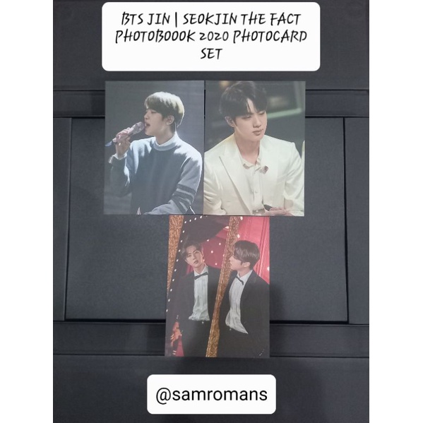 Official Bts Jin Kim Seokjin The Fact Photobook Photocard Set