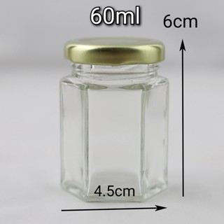 Hexagon Glass Jar Mini Bottle Storage Container Wedding Event Door