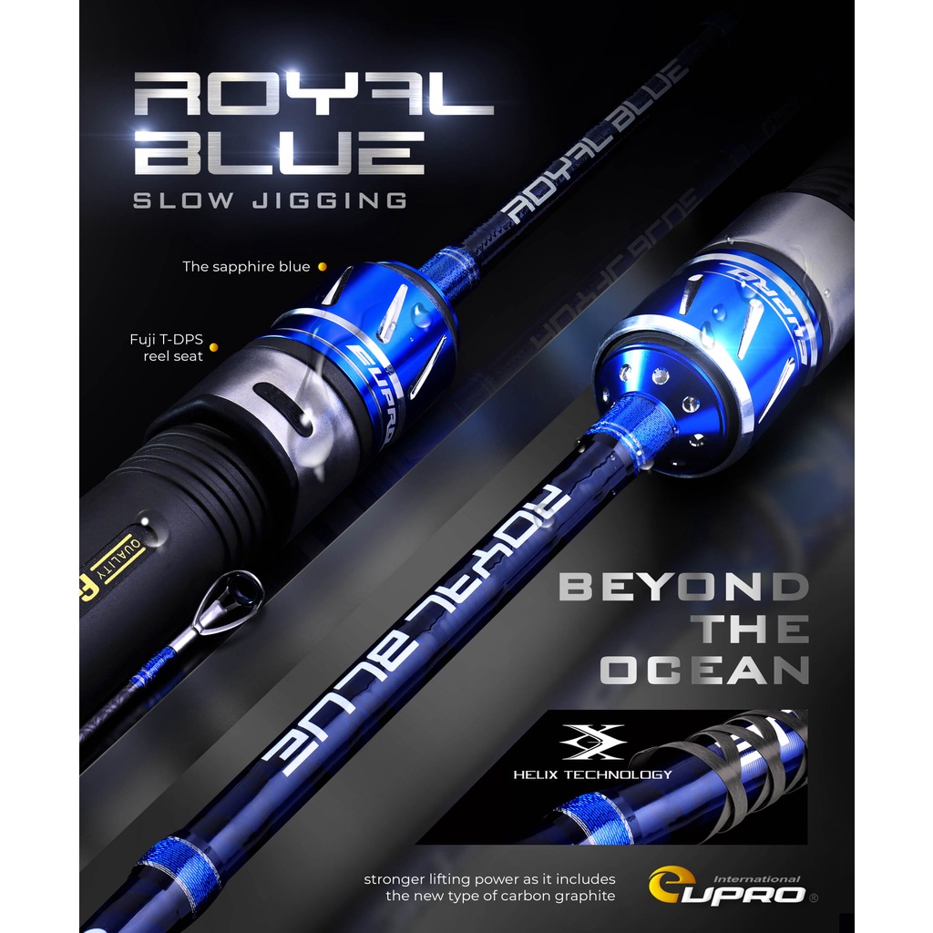 Eupro Royal Blue Jigging Spinning And Casting Fishing Rod Shopee Malaysia