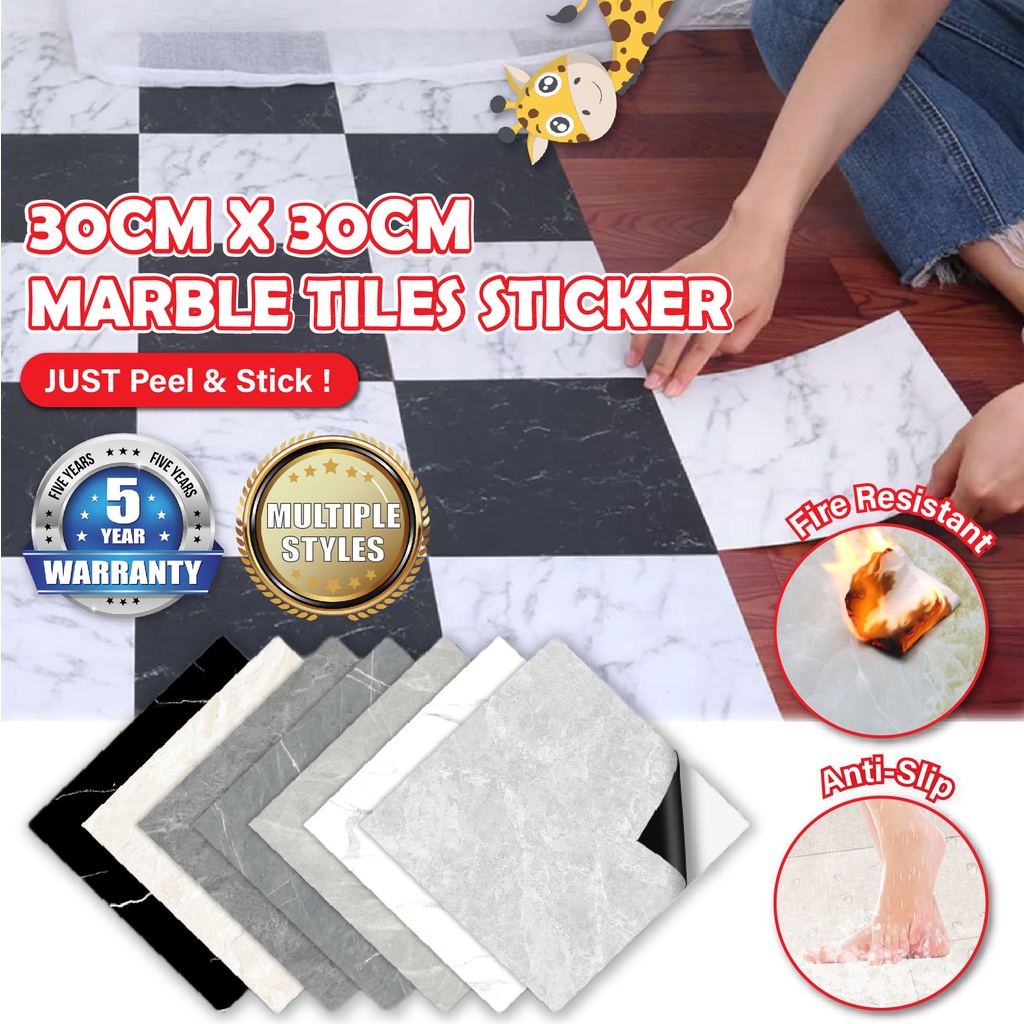 Marble Tiles Self Adhesive Pvc Floor Sticker Lantai Vinyl Flooring