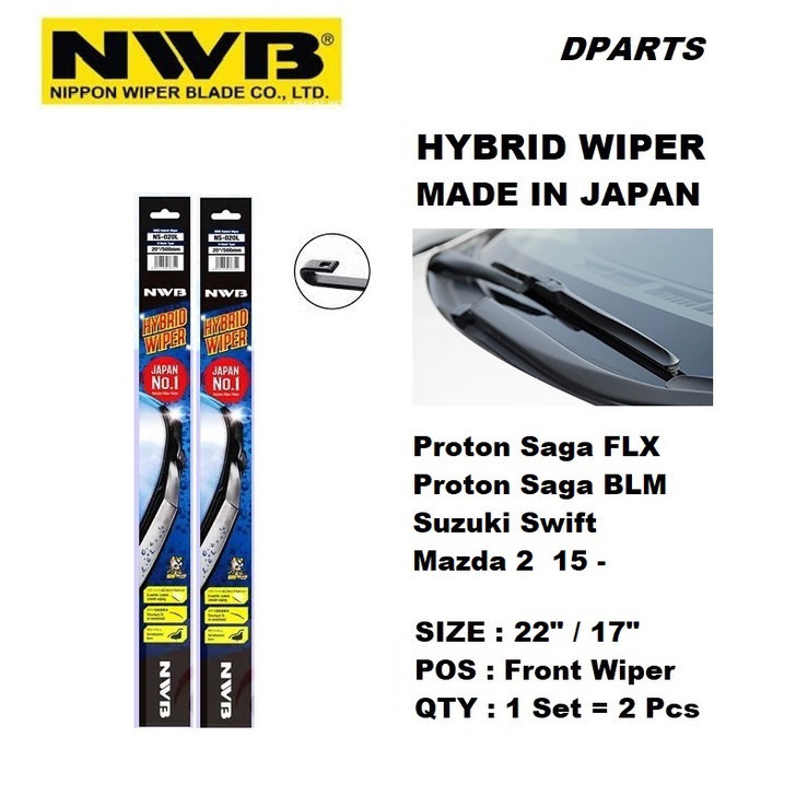 Original Nwb Hybrid Wiper Blade Proton New Saga Flx Saga