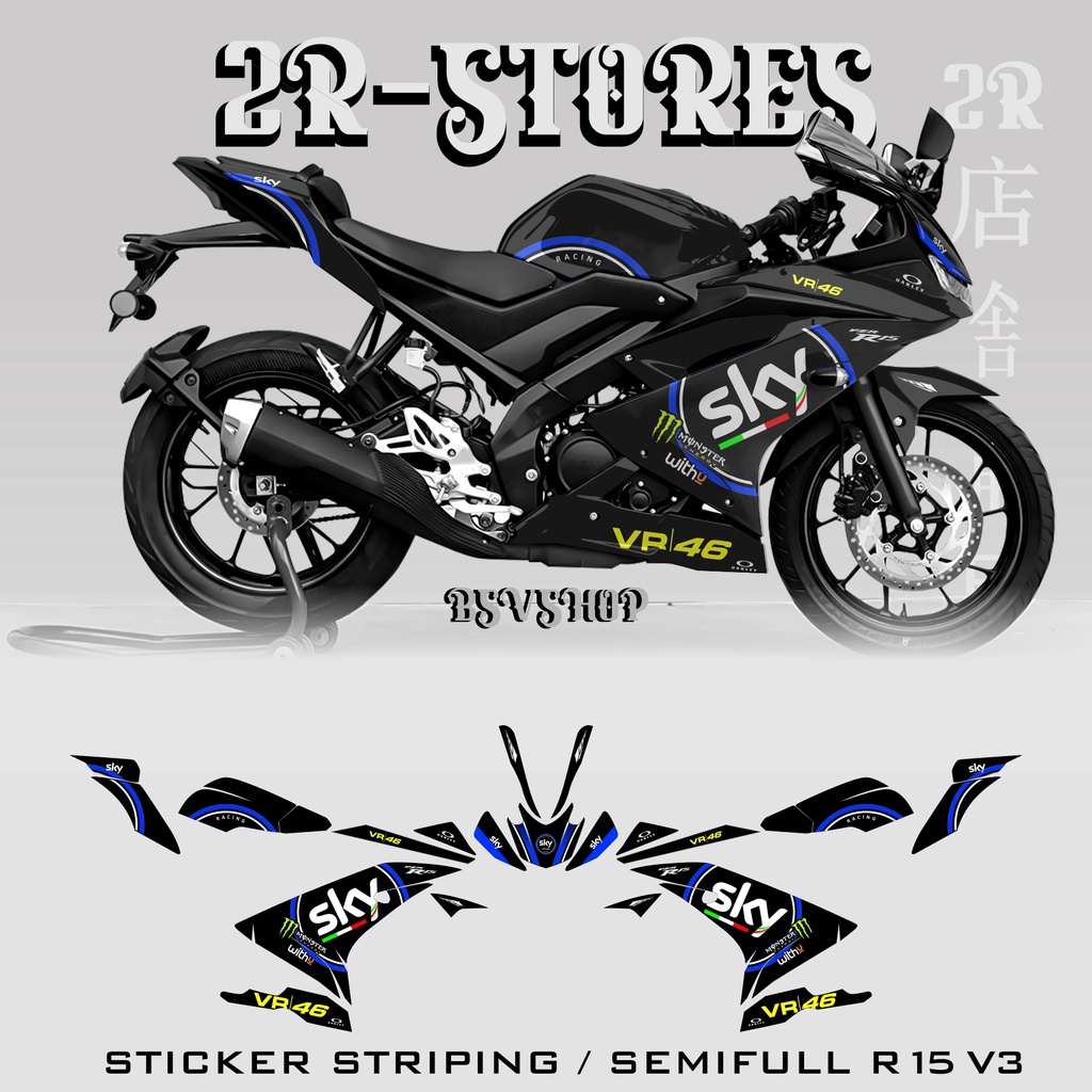 Stickers Striping For Yamaha Yamaha R V Semifull Decals R V