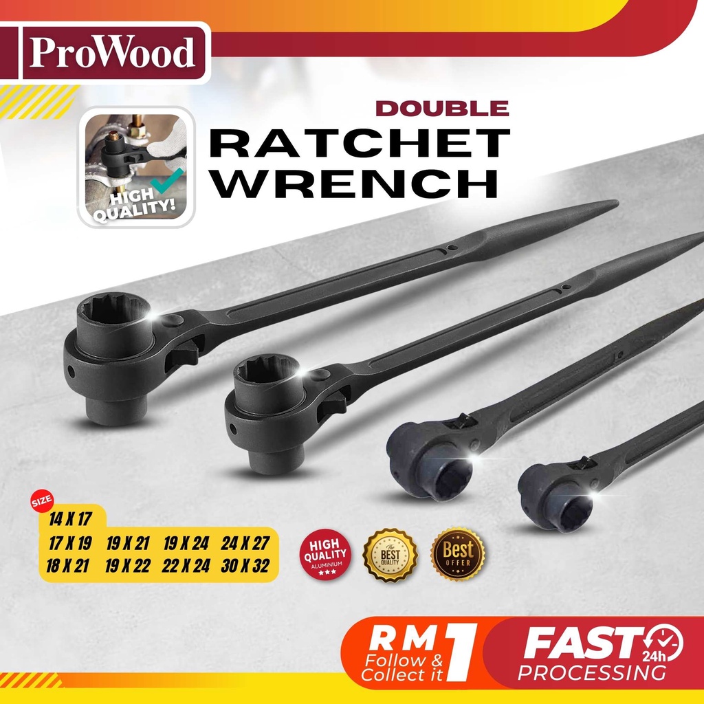 Double Ratchet Wrench Two Way Double Headed Ratchet Scaffold Socket