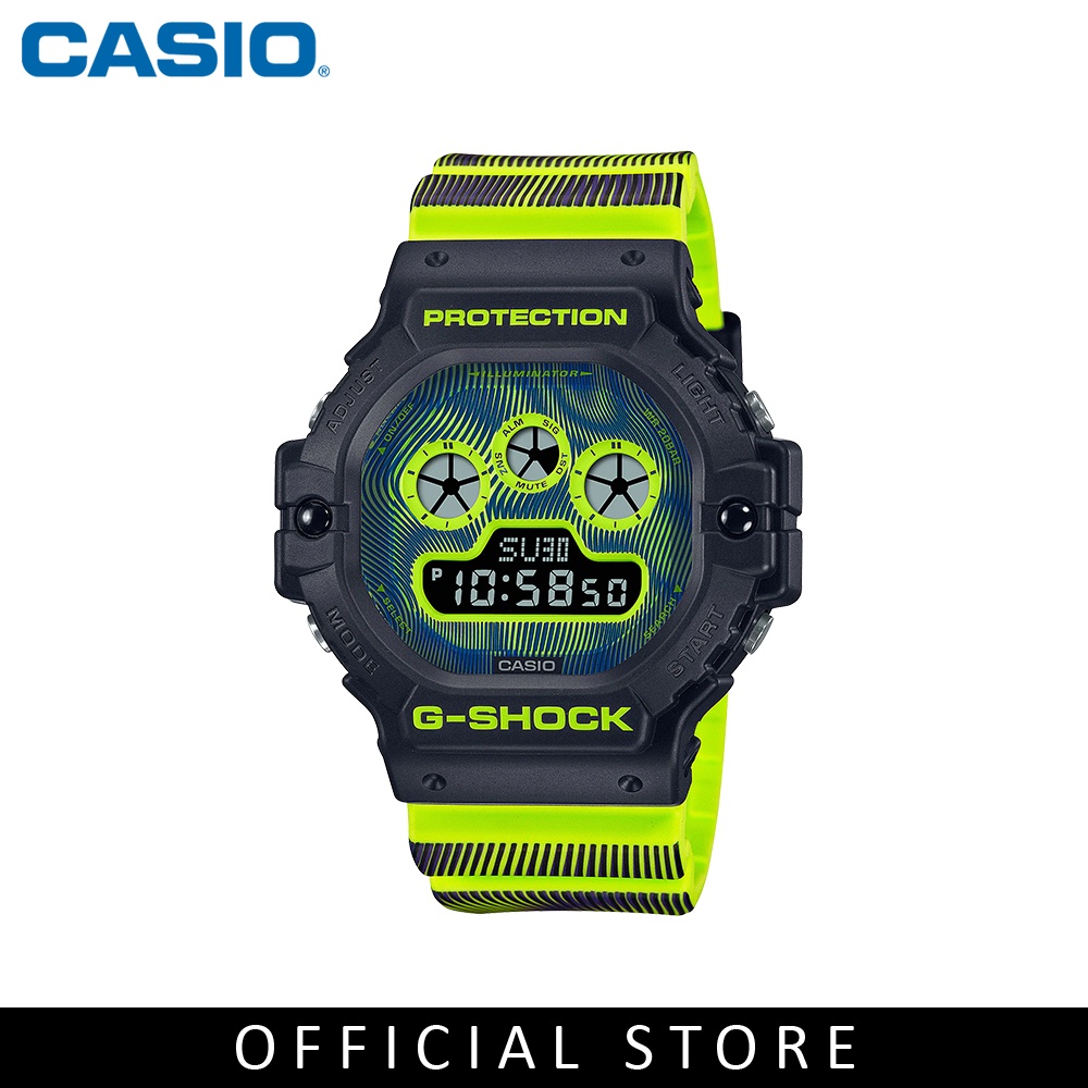 Casio G Shock Time Distortion Series DW 5900TD 9 Fluorescent Blue