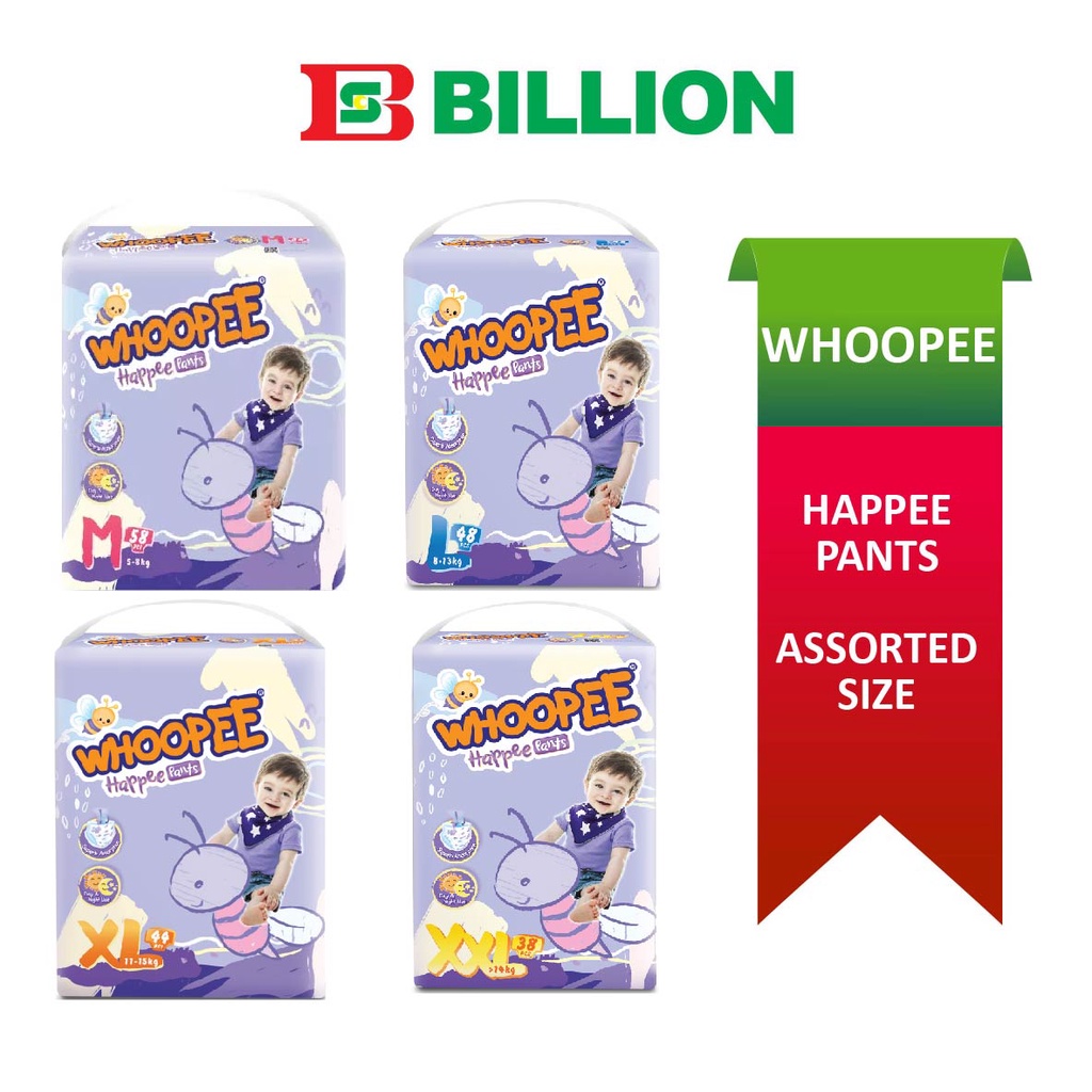 WHOOPEE Pants Baby Diapers Assorted Size Shopee Malaysia