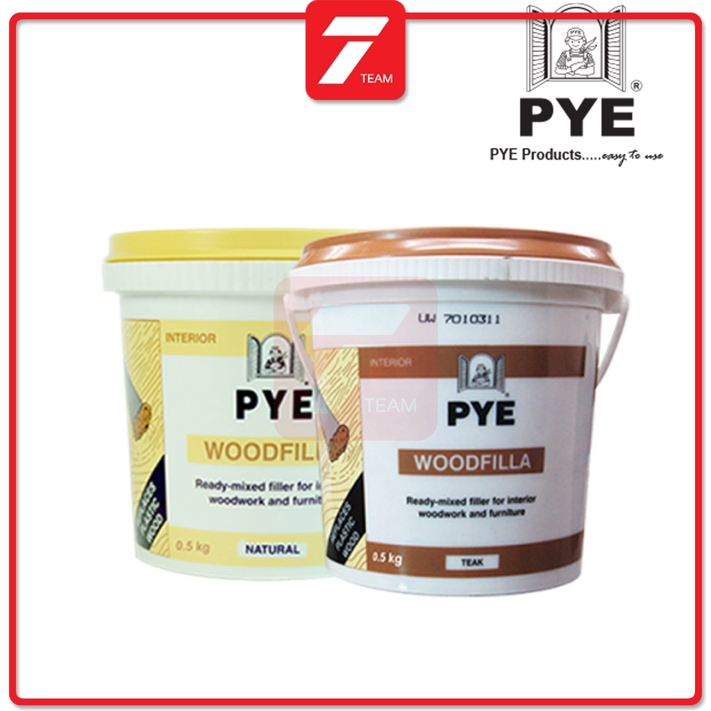 Pye Wood Filla Interior Fast Drying Filler Kg Teak Natural