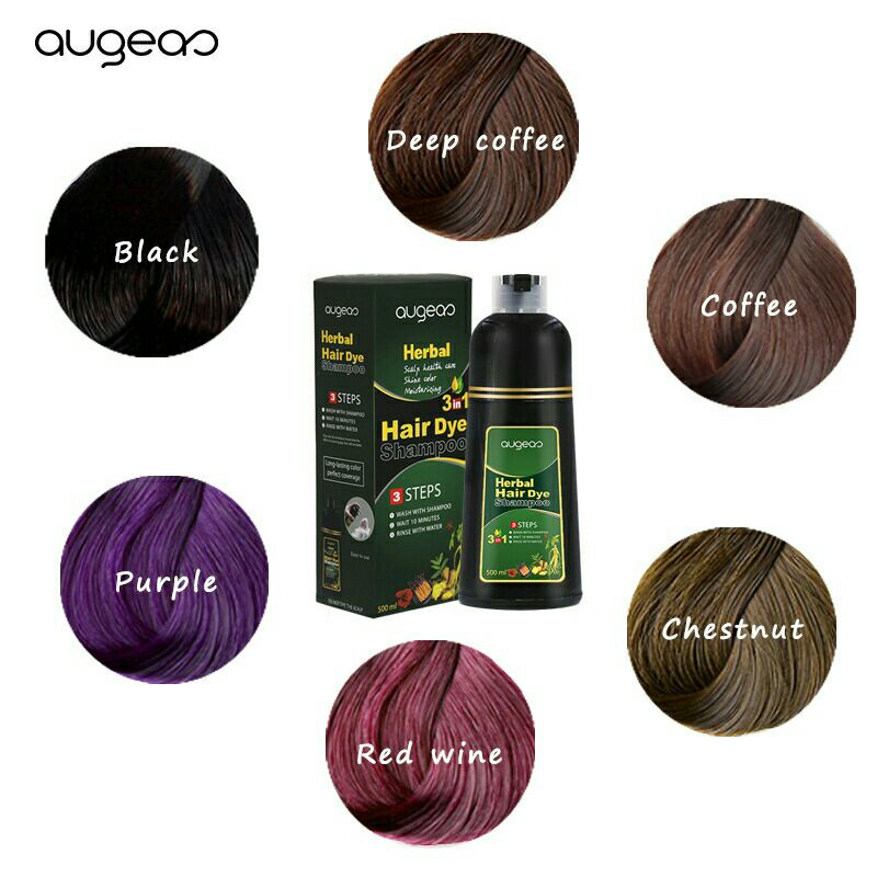 Augeas Herbal Hair Dye Shampoo 500ml Shopee Malaysia