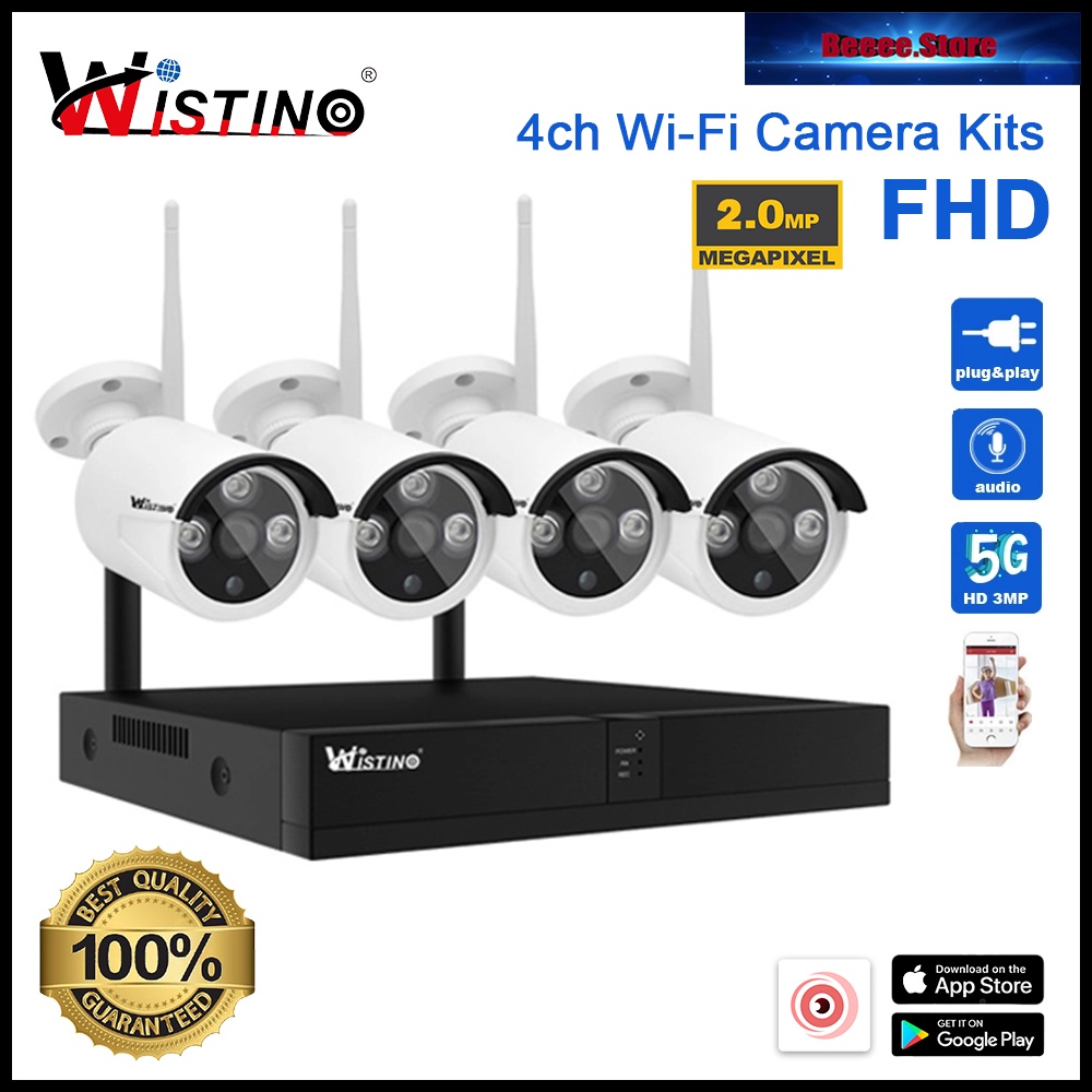 Wistino Hd Ch Fhd Mp Wireless Nvr Kit P P Outdoor Ir Night Vision