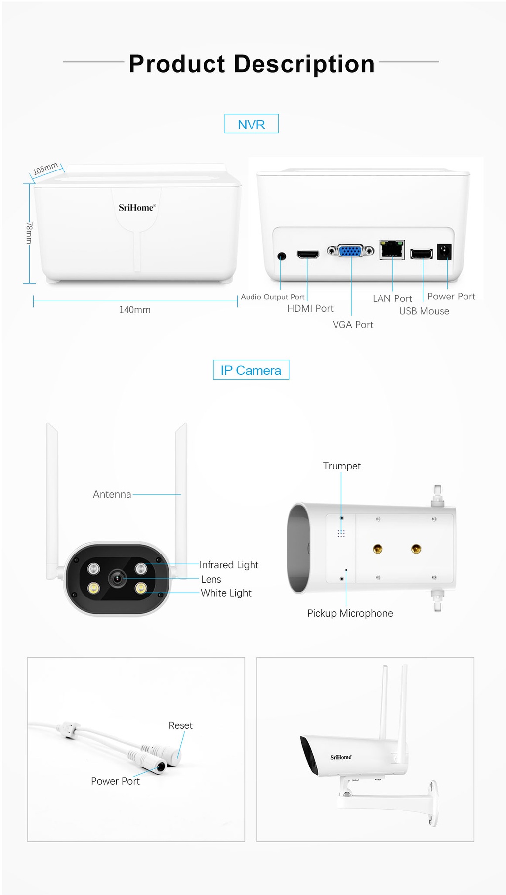 Srihome Nvs Ch Nvr Kit Wireless Security System P Fhd