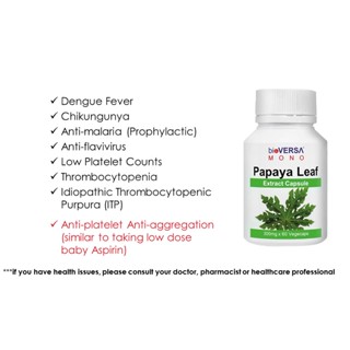 Bioversa Papaya Leaf Extract Mg Vegecap S Shopee Malaysia