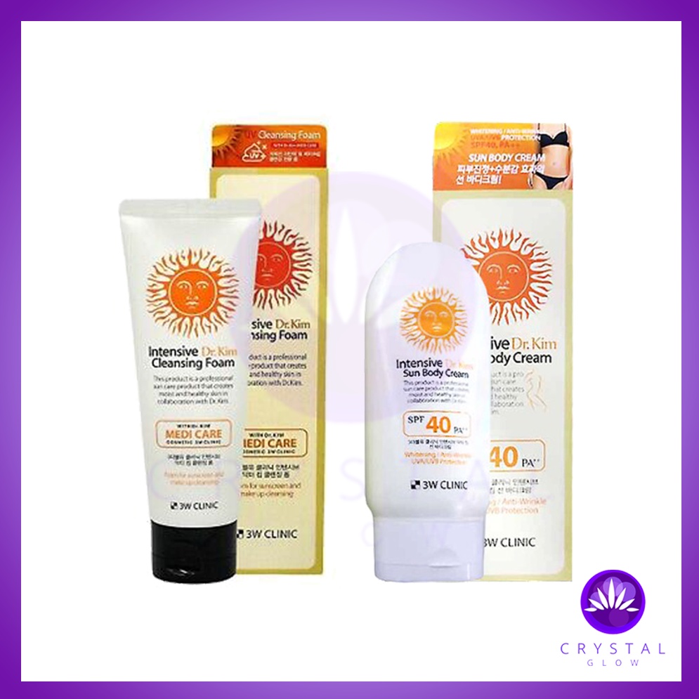 3W CLINIC Intensive Dr Kim Cleansing Foam 120ml Sun Body Cream 150g