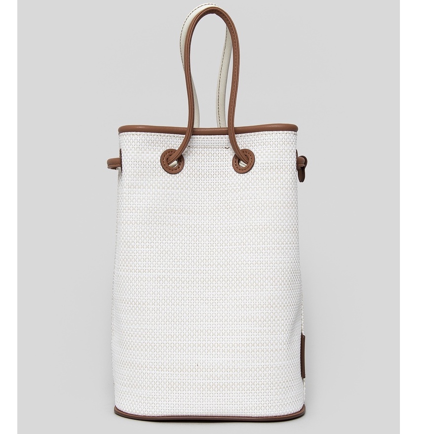 [BEAN POLE] Women Wooden Mesh Bucket Shoulder Bag - Ivory / from Seoul, Korea