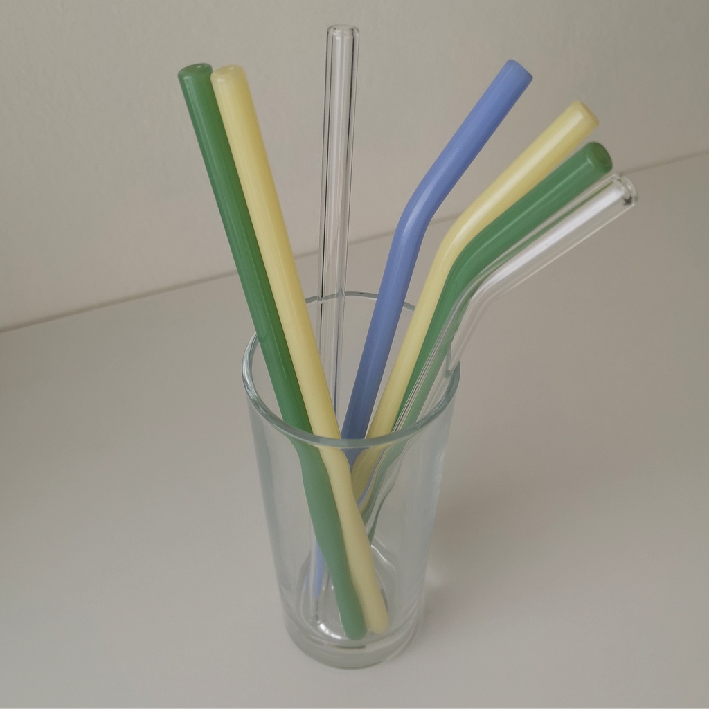 Toos Long Glass Straw, Glass Straw 20cm, Reusable Drinking Straw, Eco