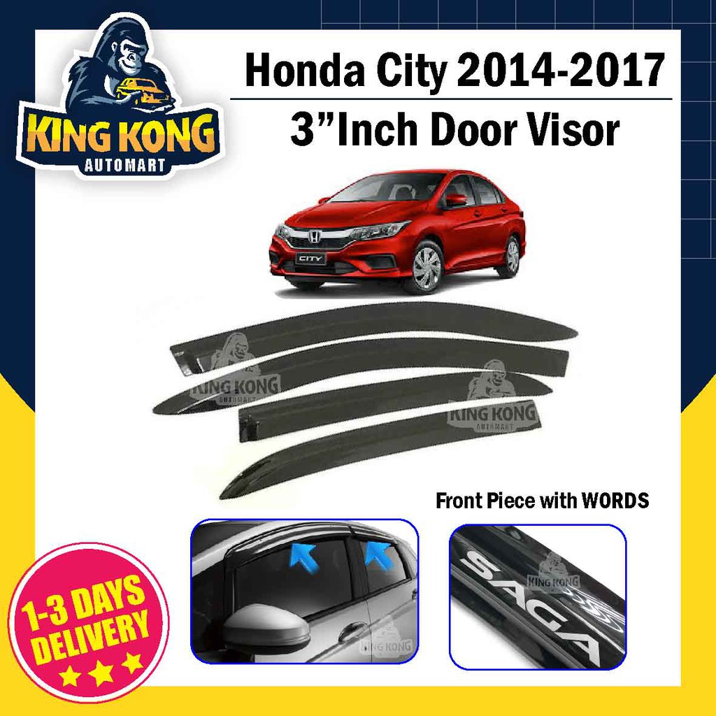 Honda City 2014 2015 2016 2017 Door Visor Mugen Air Press 3 inch