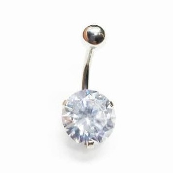 [Attic Piercing] Single CZ belly ring surgical steel