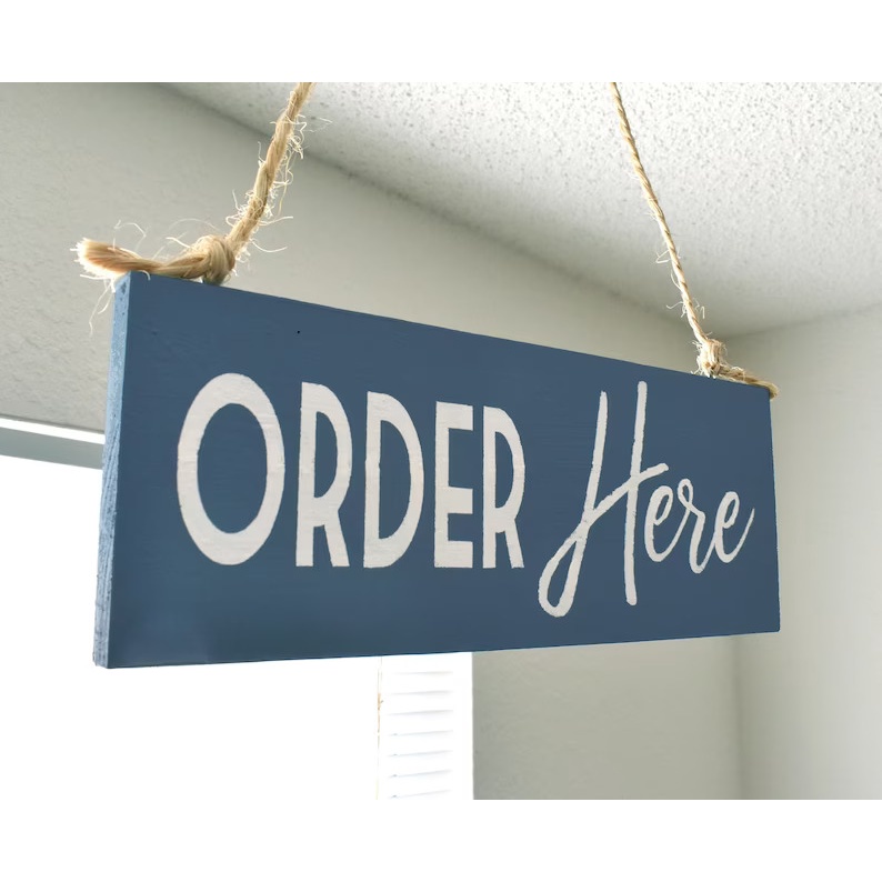 Order Here Sign | Counter sign Cashier Sign I Restaurant Cafe Coffee Shop Signs | Business Sign