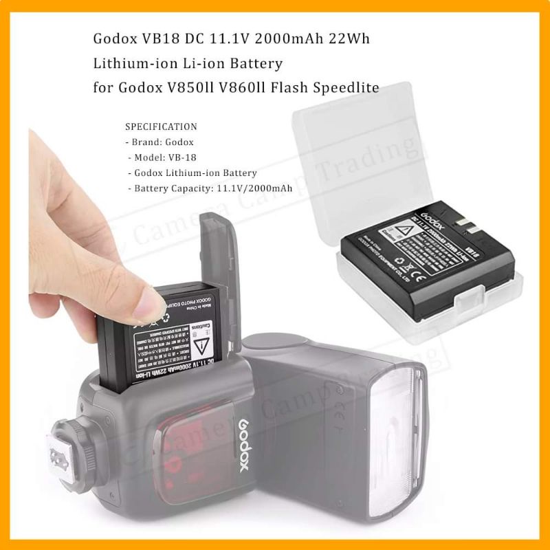 Godox VB18 VB-18 Li-ion Battery - compatible with V850II/ V860II series ...