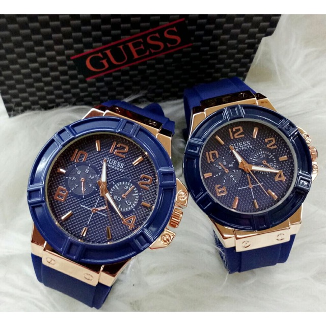 Hot Item Exclusive And Elegance Couple Guess Watch Rubber