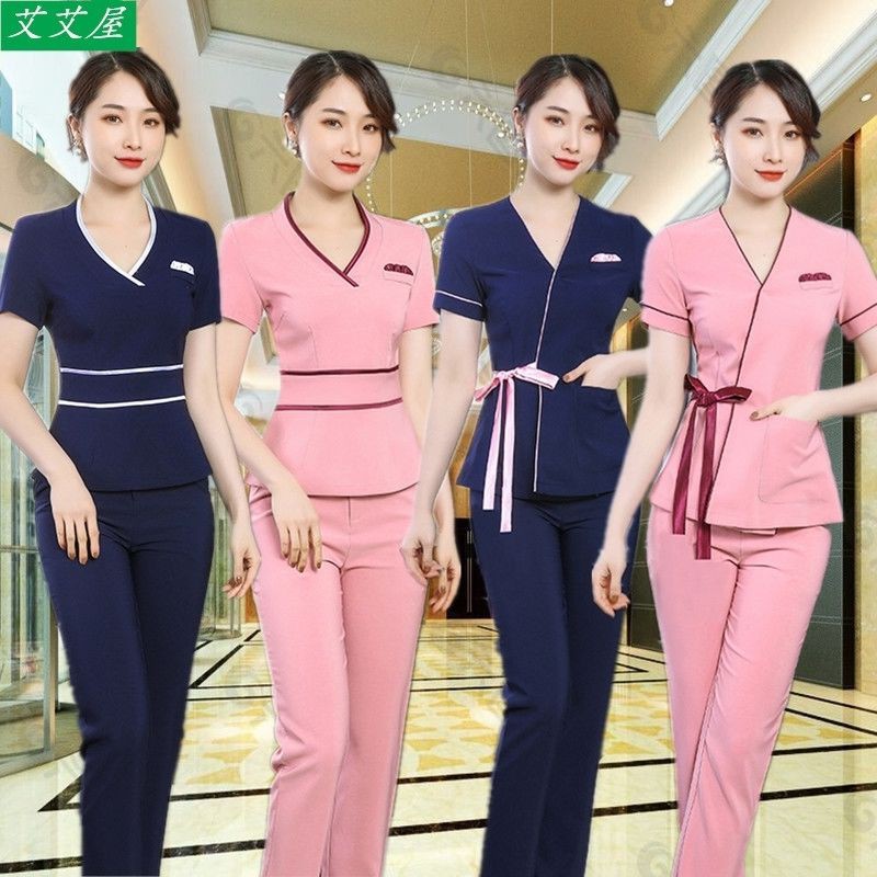 Beautician Beauty Salon Short Sleeved Overalls Spa Health Club Work Clothes Massage Foot Bath Pedicu美容师美容院短袖工作服spa养生会所工衣按摩足浴足疗技师服套装xpsm01 My Shopee Malaysia
