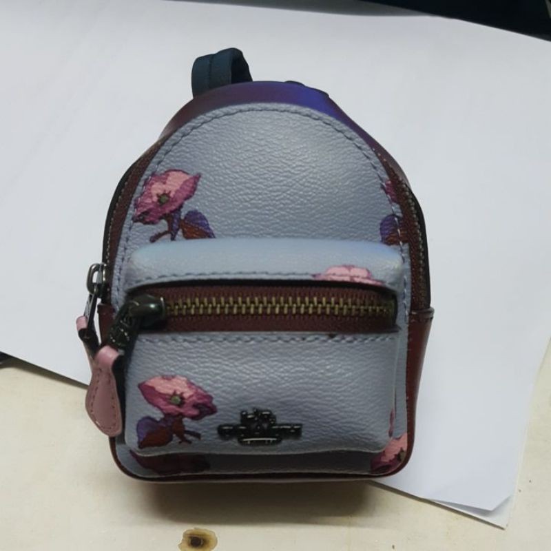Brand New~Coach Backpack Coin Case Purse Pouch with Floral Bell flower  print Keychain key | Shopee Malaysia
