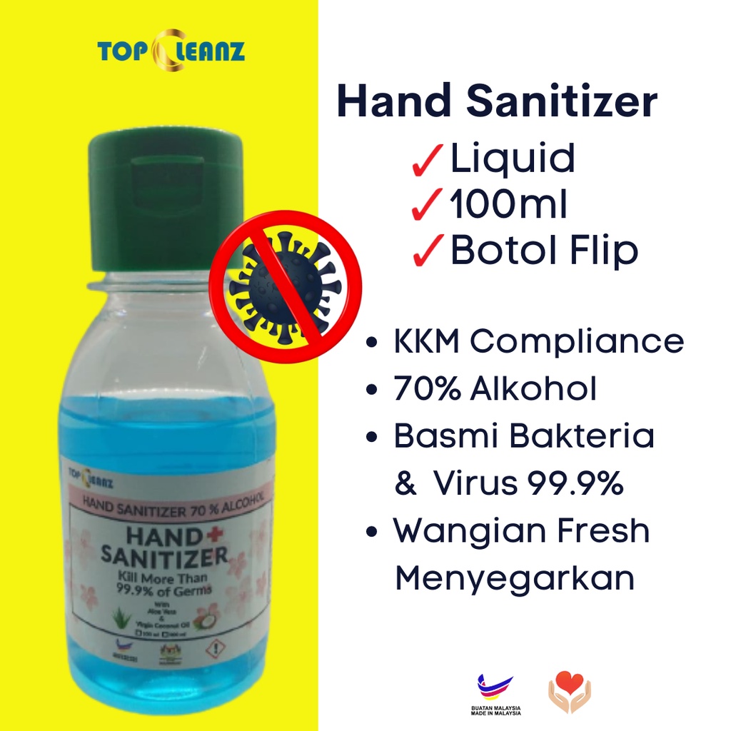 [MINI SANITIZER READY STOCK] 100ML LIQUID HAND SANITIZER 70 ALCOHOL