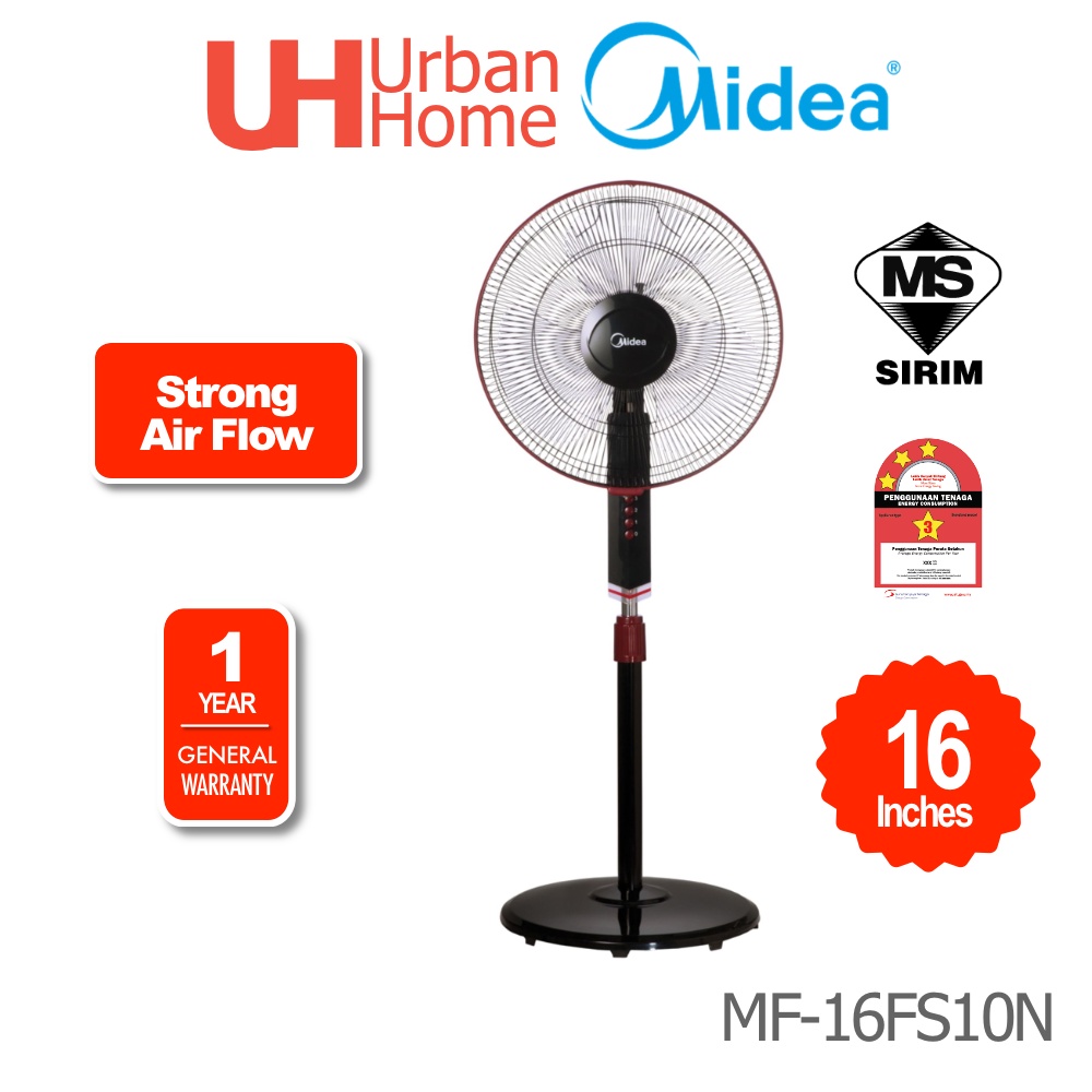 Midea Stand Fan 3 Speed 16 Mf 16fs10n Shopee Malaysia