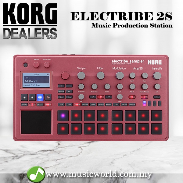Korg Electribe 2S Sampler Music Production Station Midi Controller Red