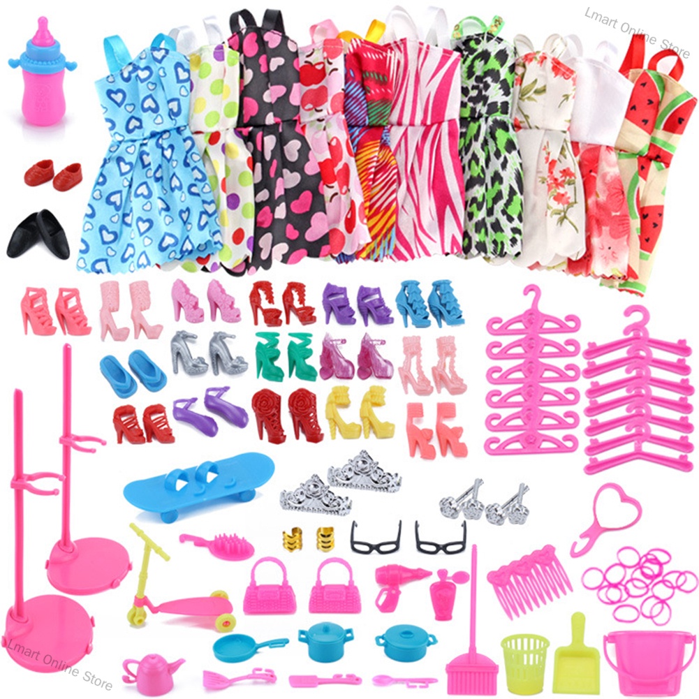 Lmart Online Store 10PCS Fashion Mixed Style Dress Ornaments Shoes Accessories for Doll Best Gift Girl Toy