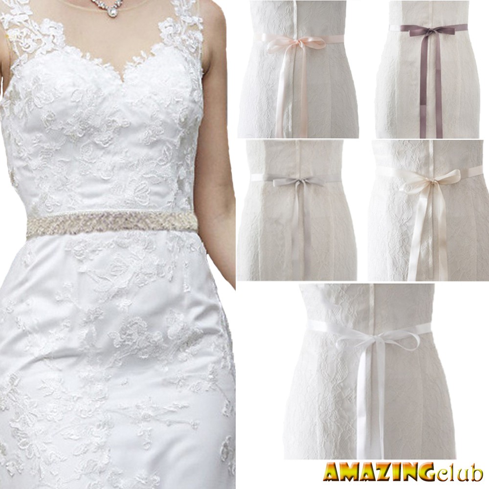 Bridal Belt Wedding Dress Sash Rhinestone Trim Applique Beaded