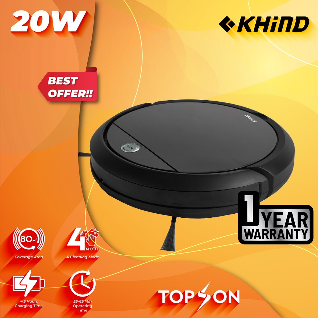 KHIND VC9X6A 0.7kPa 20W ROBOT VACUUM CLEANER WITH REMOTE CONTROL AUTO