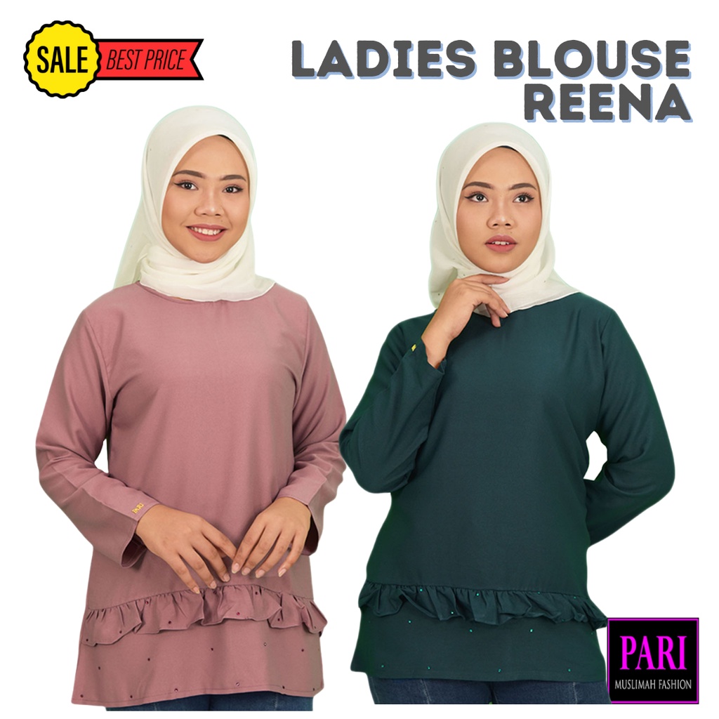 Buy Reena Fashion Comocrepe Blouse Muslimah Lengan Panjang Long Sleeves Manik Batu Seetracker Malaysia