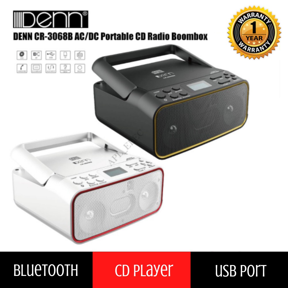 DENN AC/ DC PORTABLE RADIO CD BOOMBOX CR-3068 | Shopee Malaysia